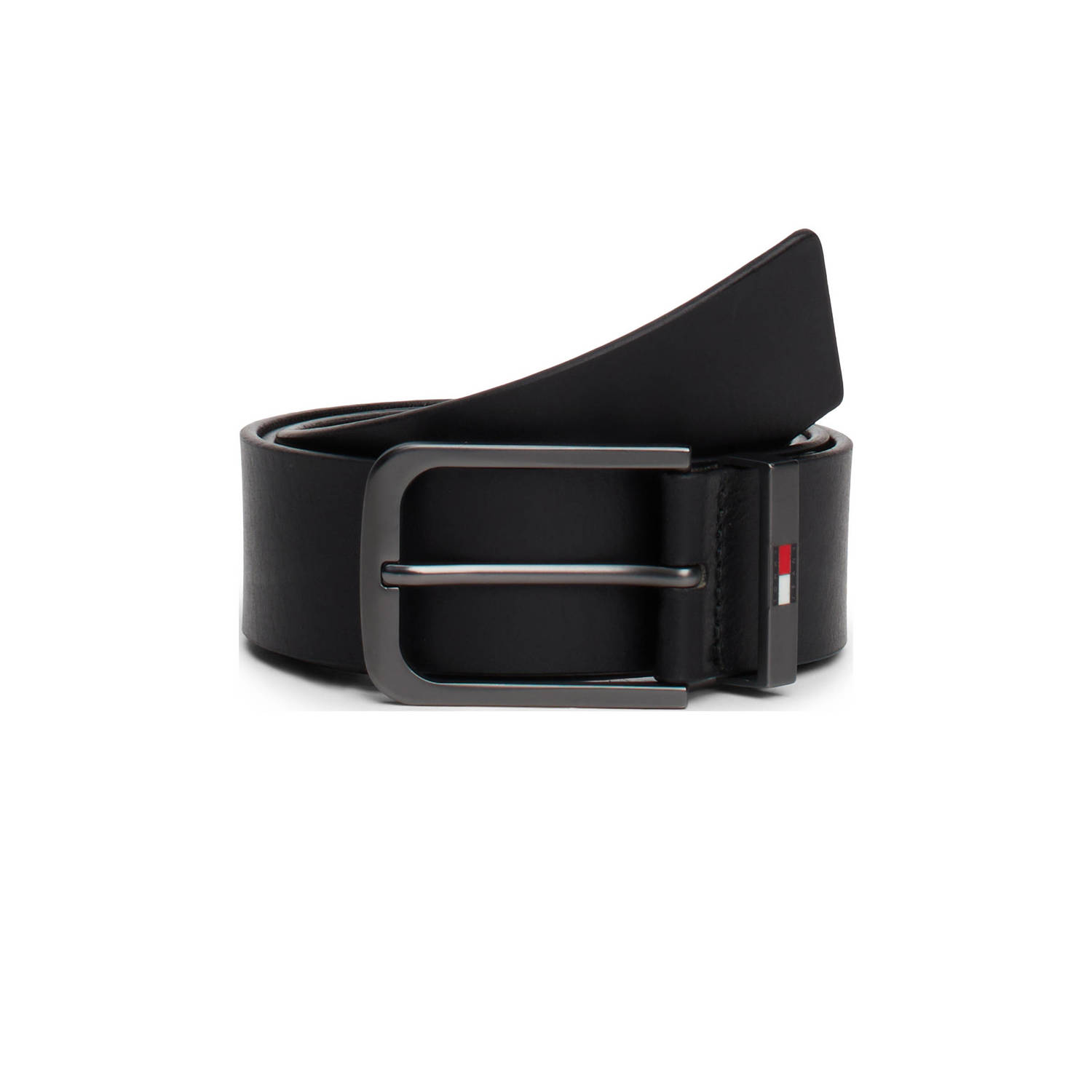 Tommy Jeans leren riem TJM Elevated zwart