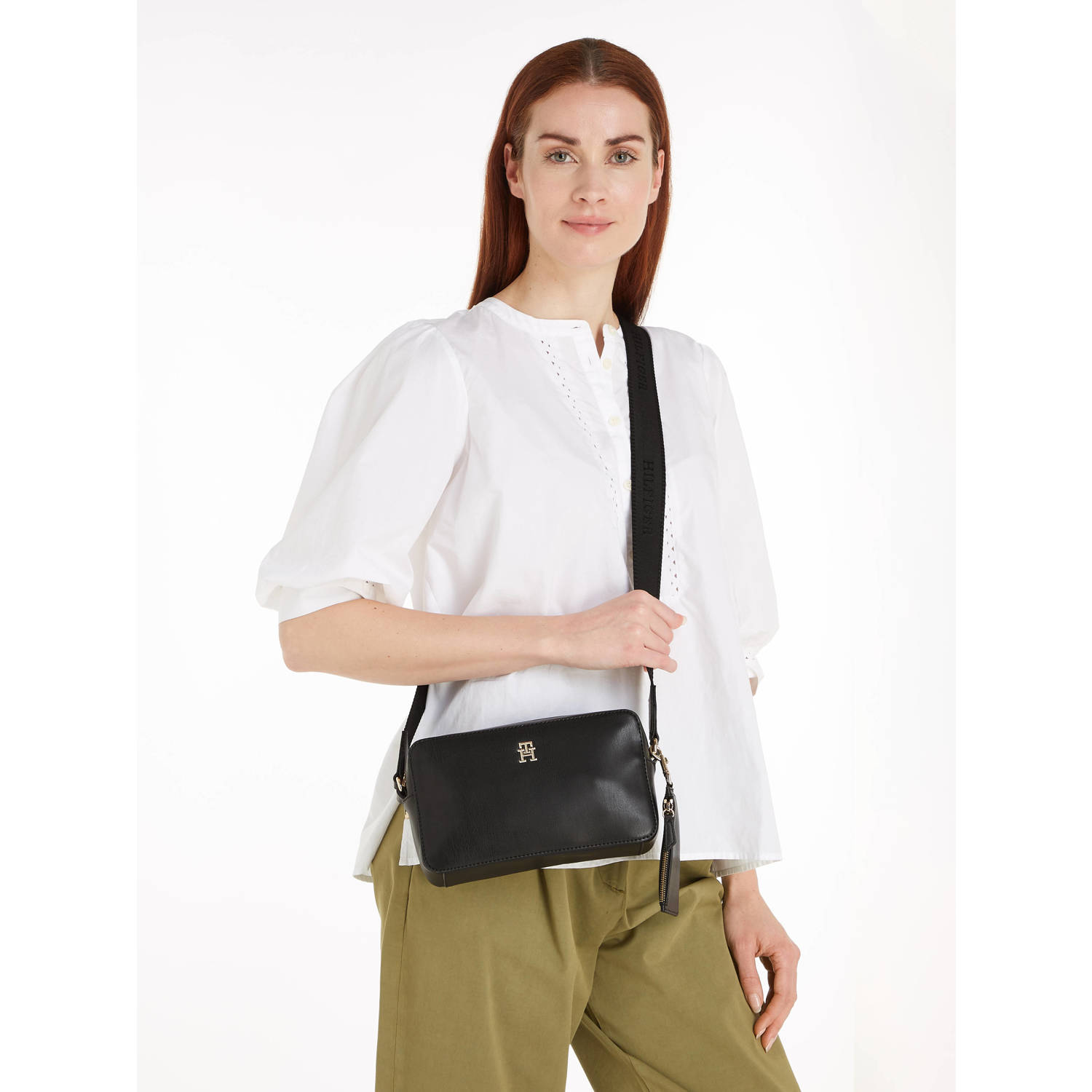 Tommy Hilfiger crossbody tas TH Monotype zwart