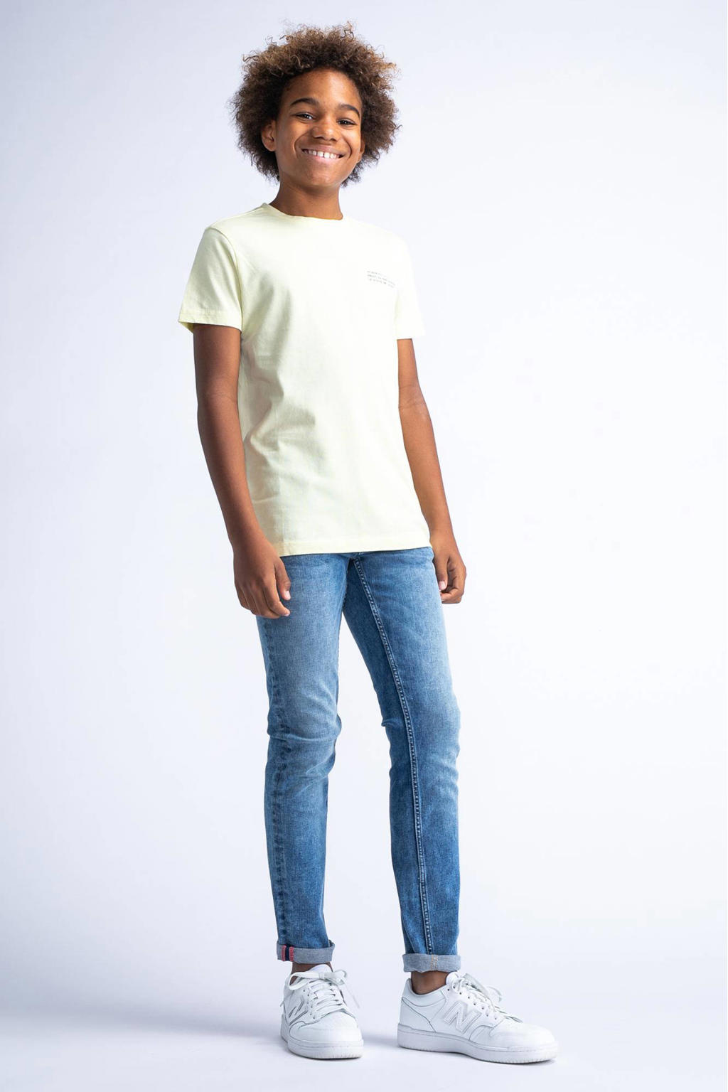 Blauwe jongens Petrol Industries regular fit jeans van denim met effen