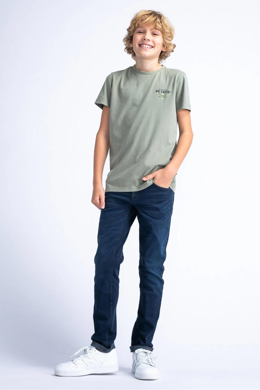 Blauwe jongens Petrol Industries regular fit jeans van denim met effen