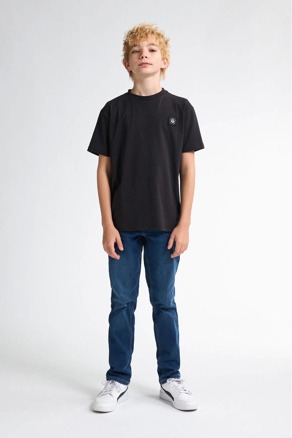 Blauwe jongens Petrol Industries regular fit jeans van denim met effen