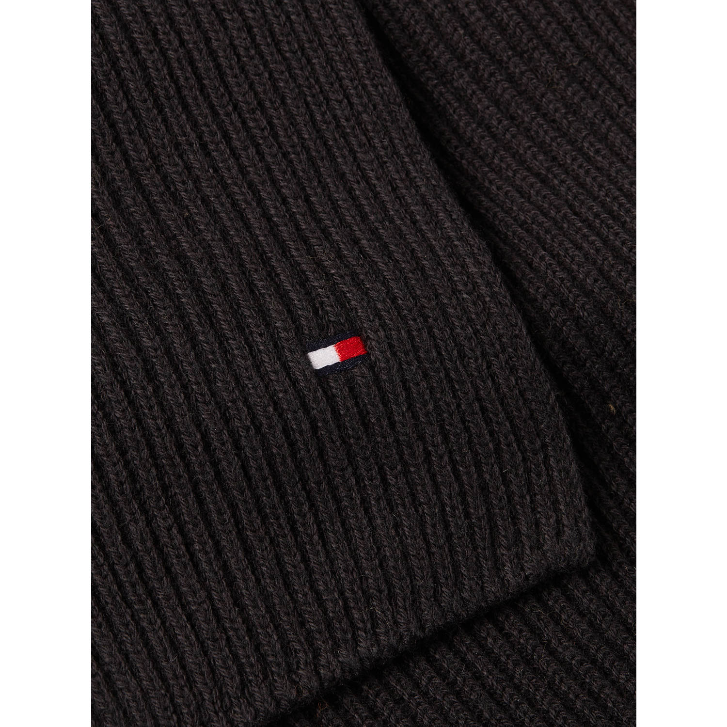 Tommy Hilfiger ribgebreide sjaal zwart