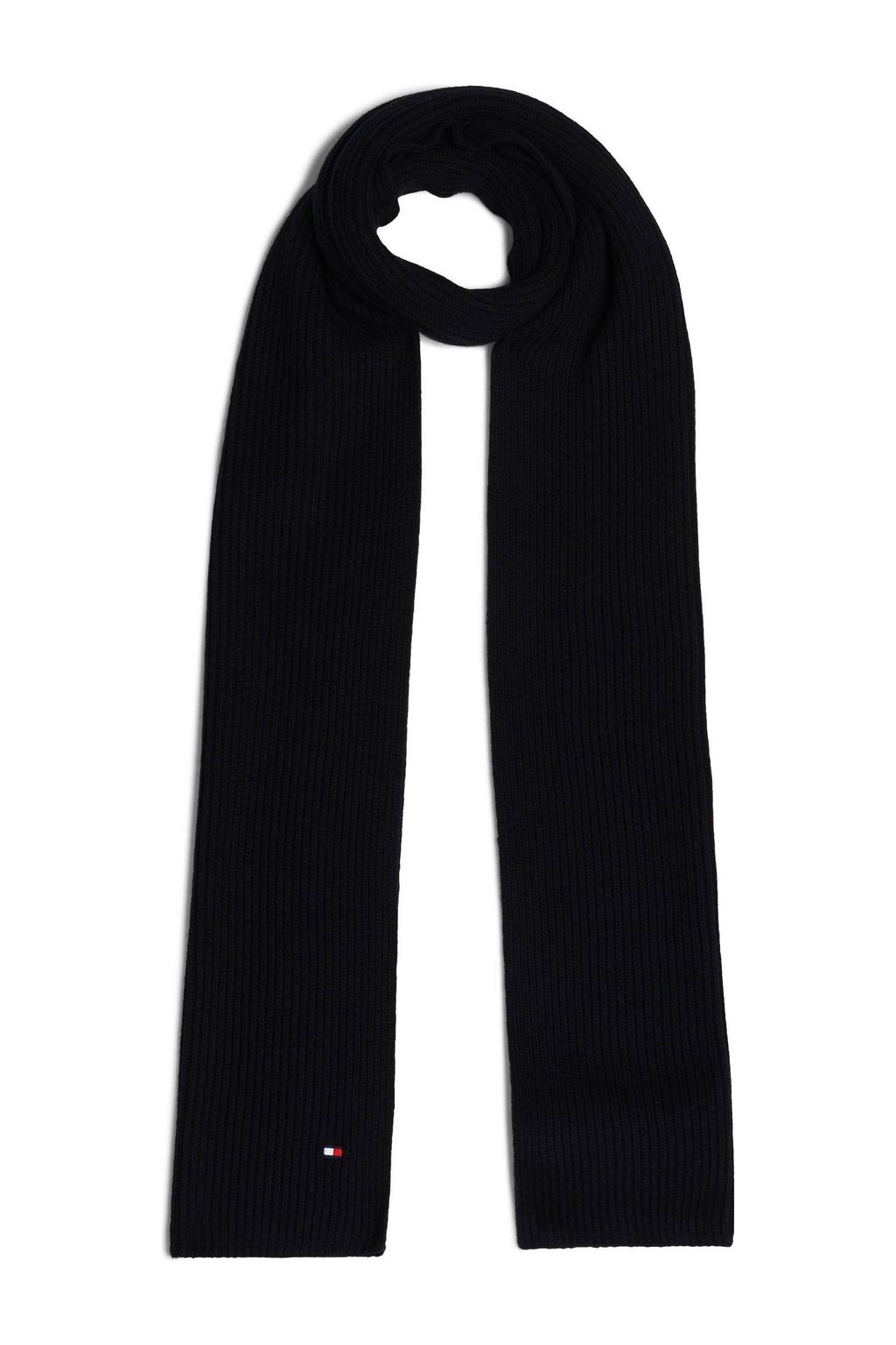 Tommy Hilfiger ribgebreide sjaal zwart