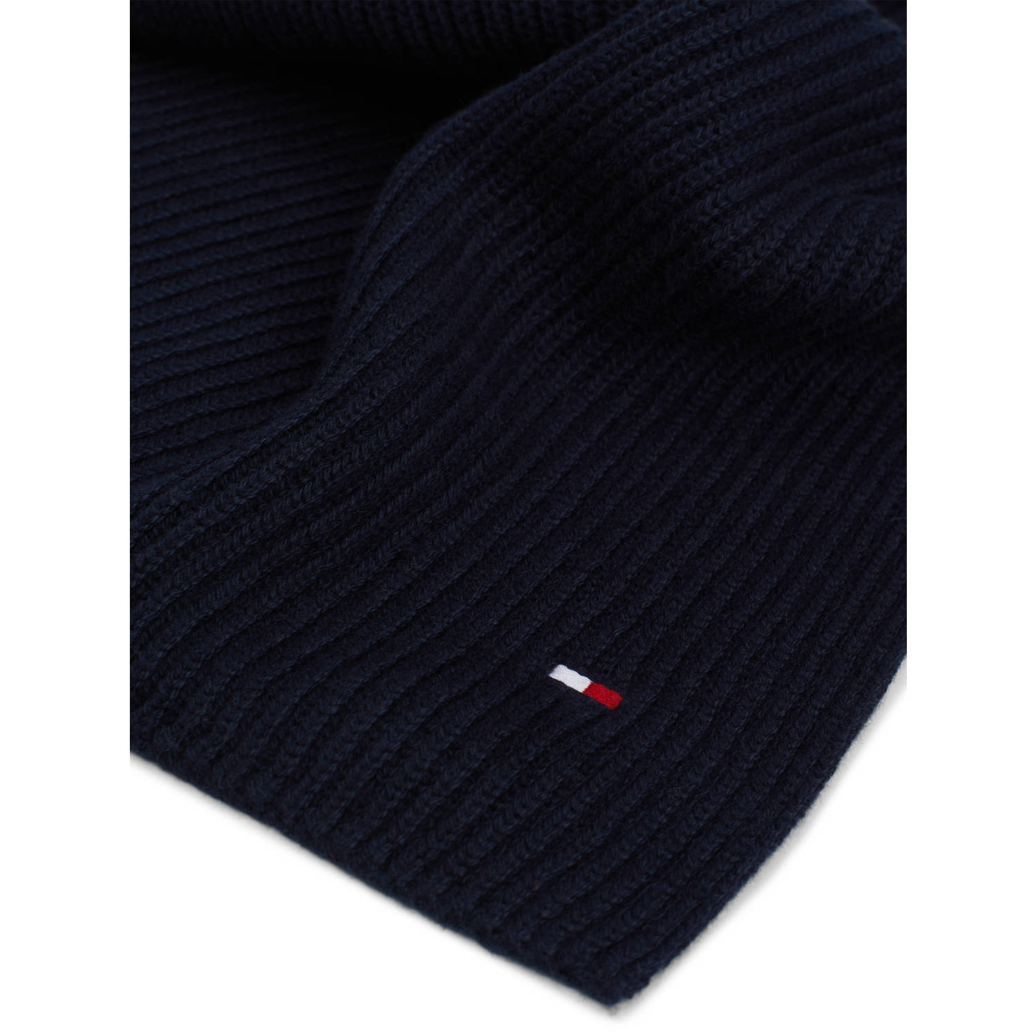 Tommy Hilfiger ribgebreide sjaal donkerblauw