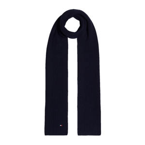 ribgebreide sjaal donkerblauw