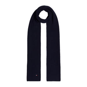 ribgebreide sjaal donkerblauw