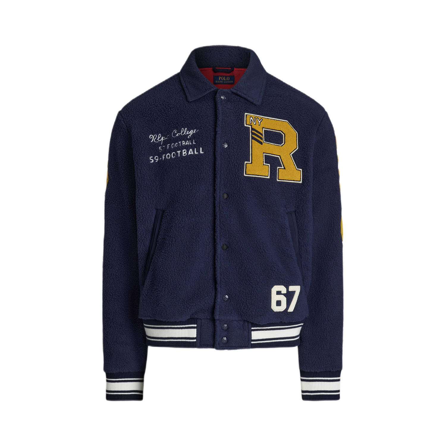 Ralph Lauren Marineblauwe fleecejack met logo Blue Heren