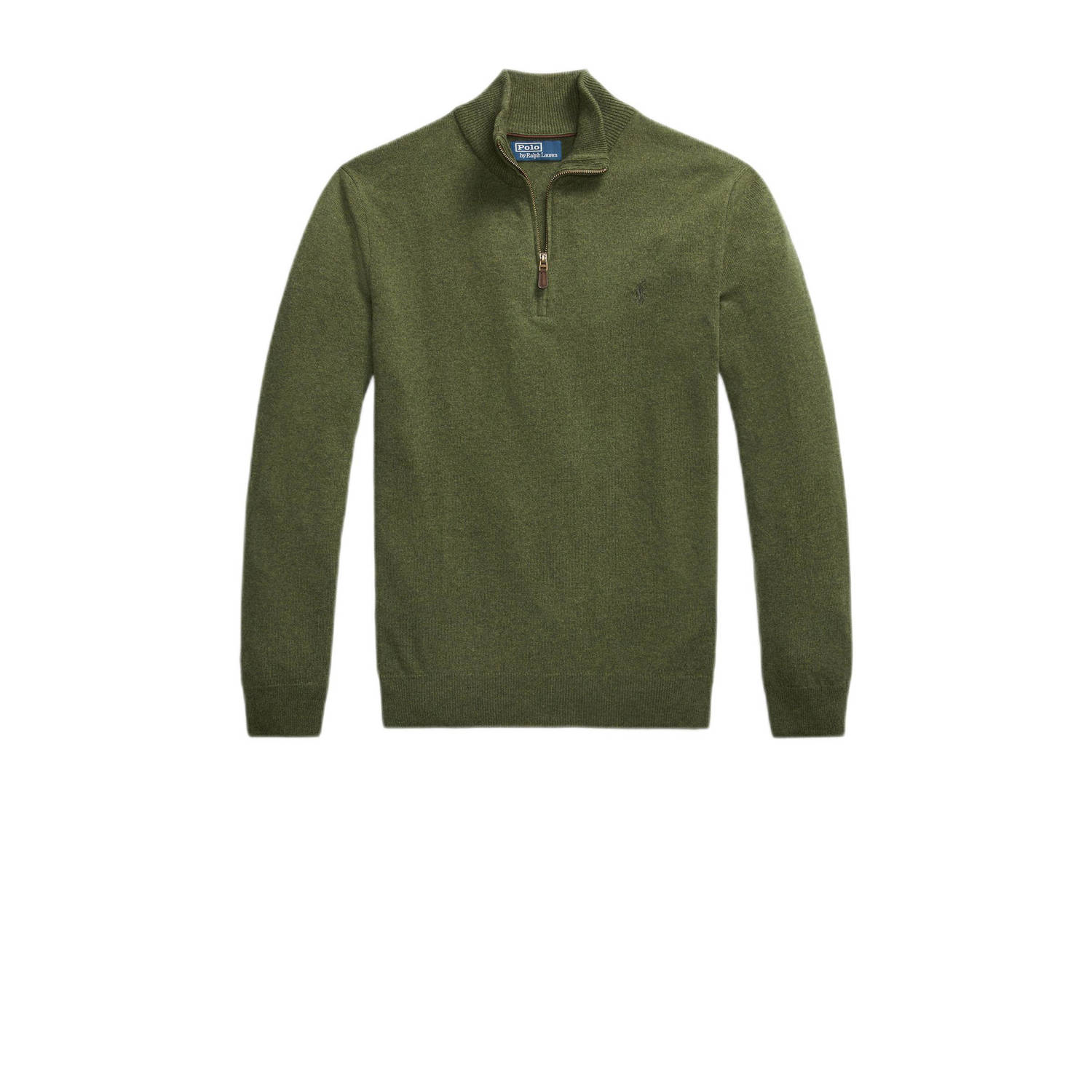 Ralph Lauren Klassieke Olijf Wool Quarter-Zip Jumper Green Heren