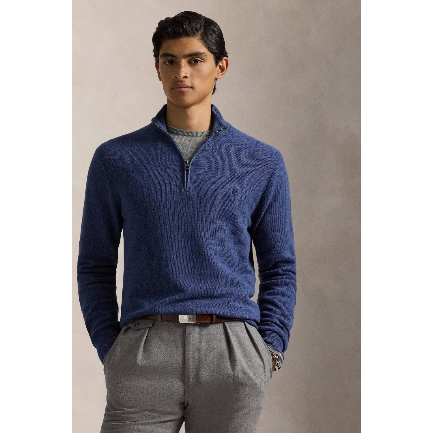 POLO Ralph Lauren trui met logo en borduursels blauw