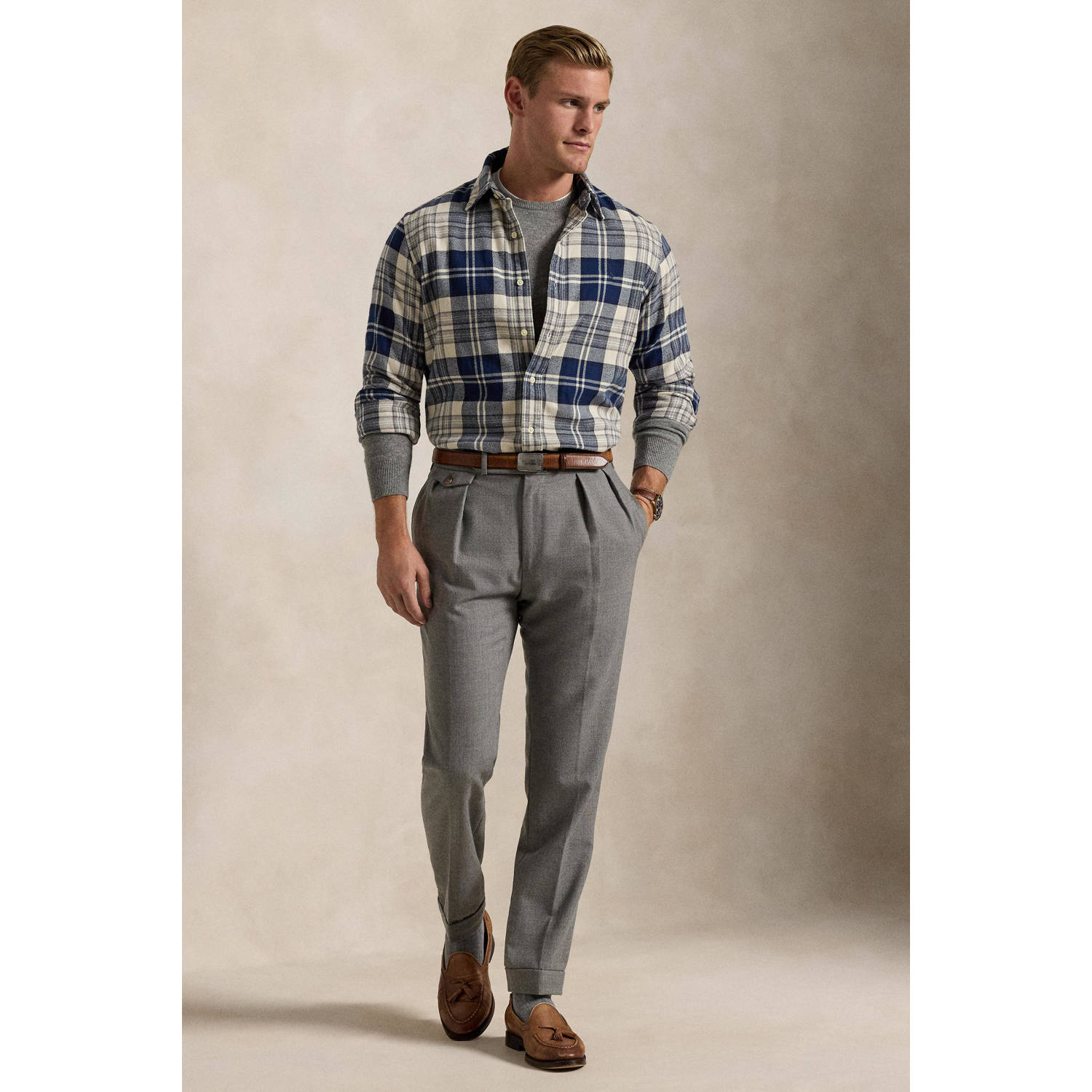 POLO Ralph Lauren geruit overhemd beige