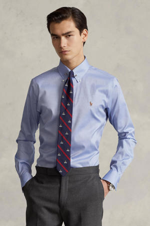 slim fit overhemd blauw