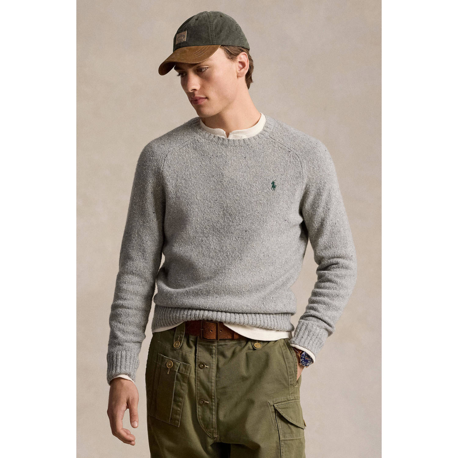 POLO Ralph Lauren wol gebreide trui grijs