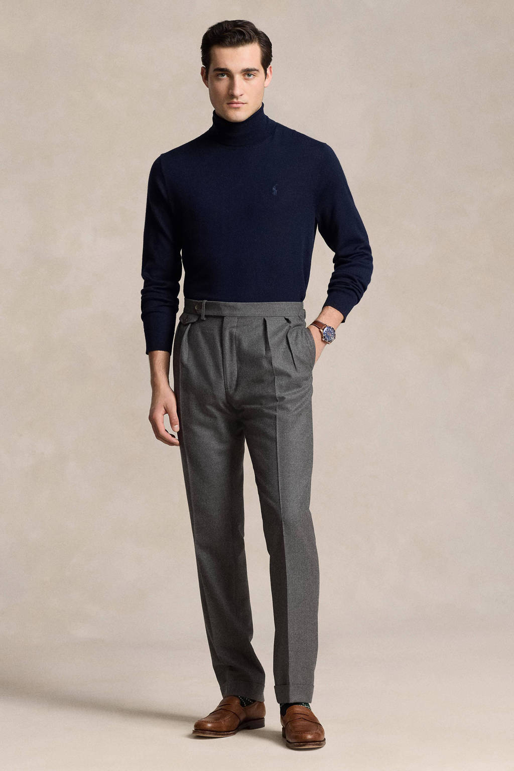 POLO Ralph Lauren wol coltrui donkerblauw wehkamp