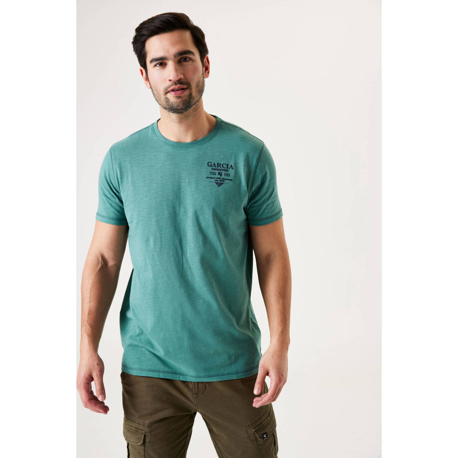 Garcia T-shirt met printopdruk groen