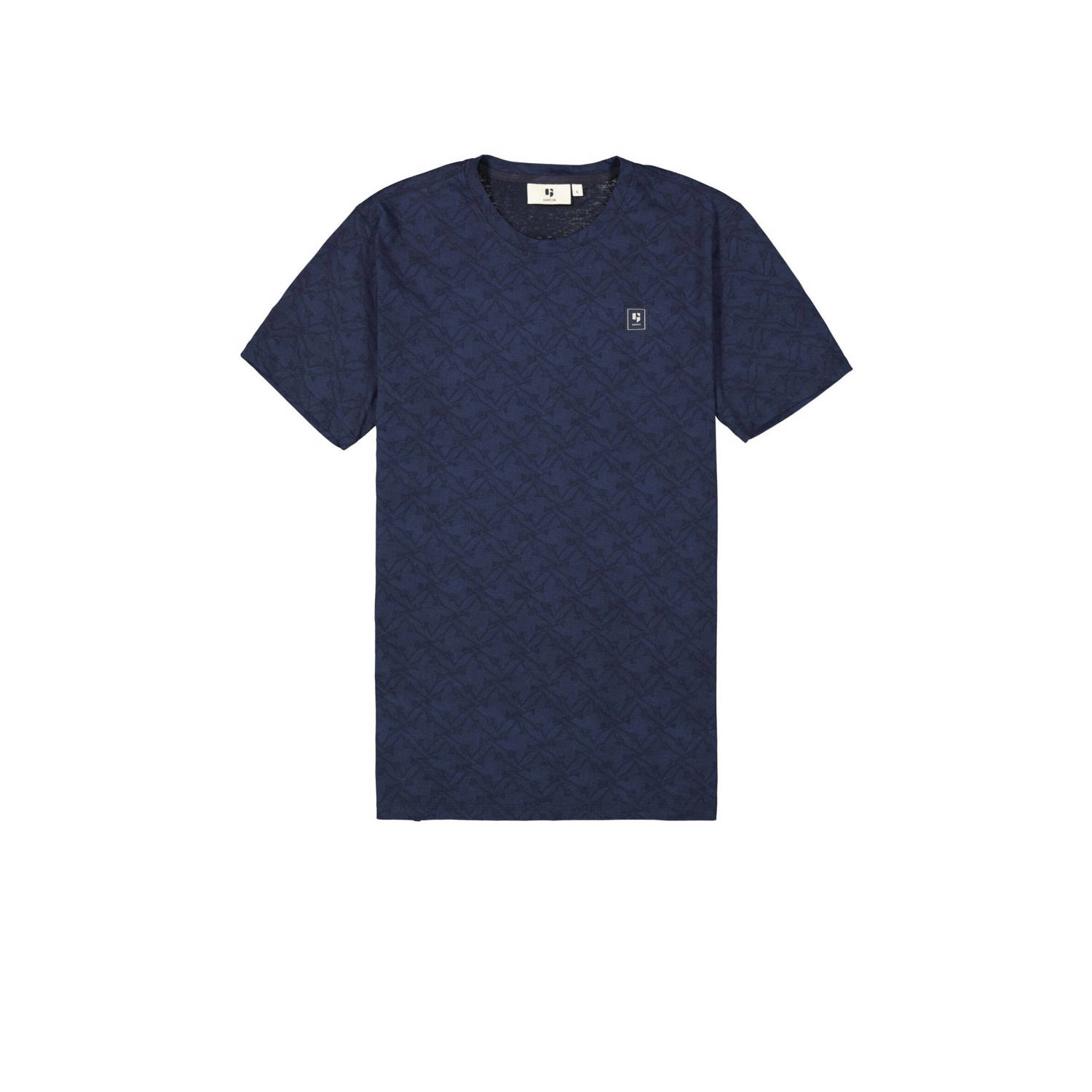 Garcia T-shirt met all over print donkerblauw