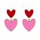 Life of Bulu oorbellen met hartjes rood/roze