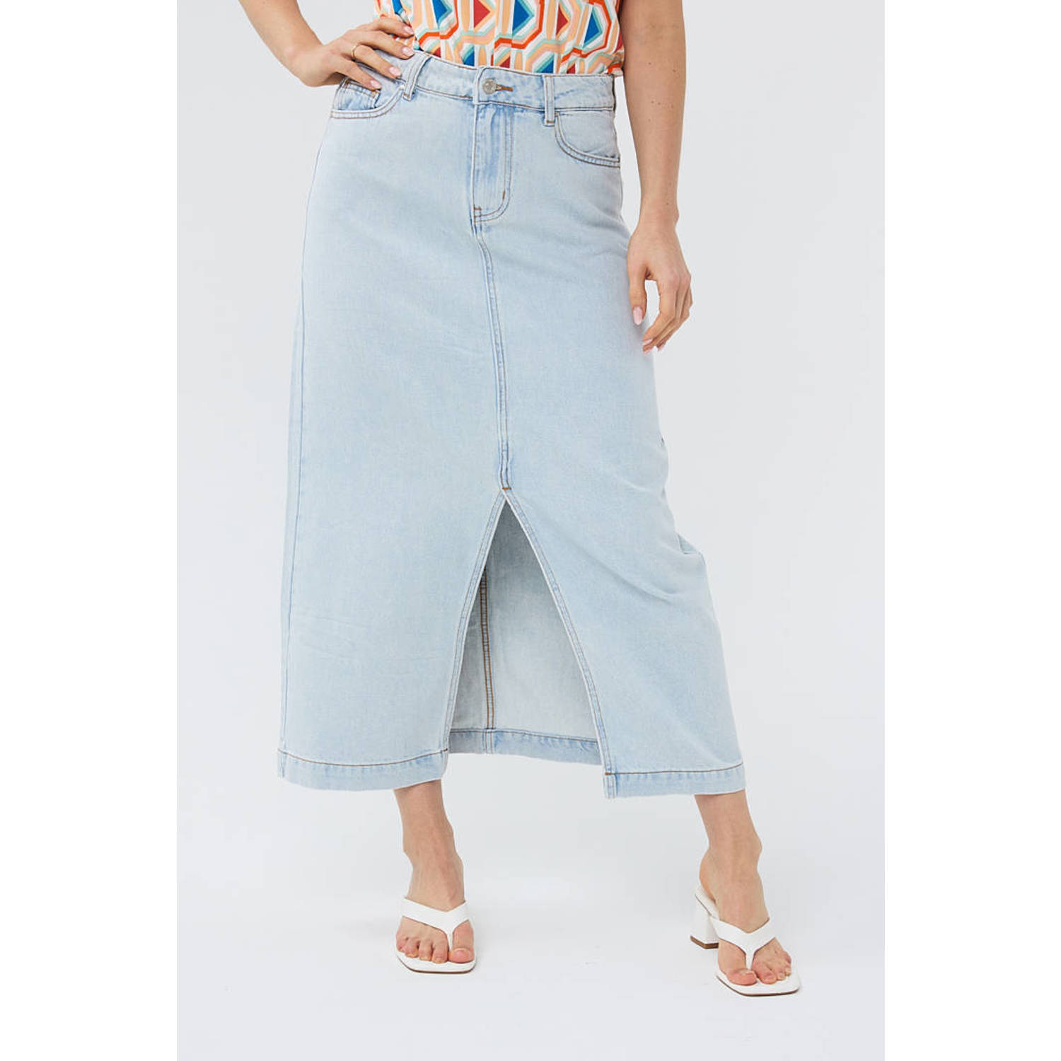 Esqualo Maxi Twill Rok Lichtblauw Blue Dames