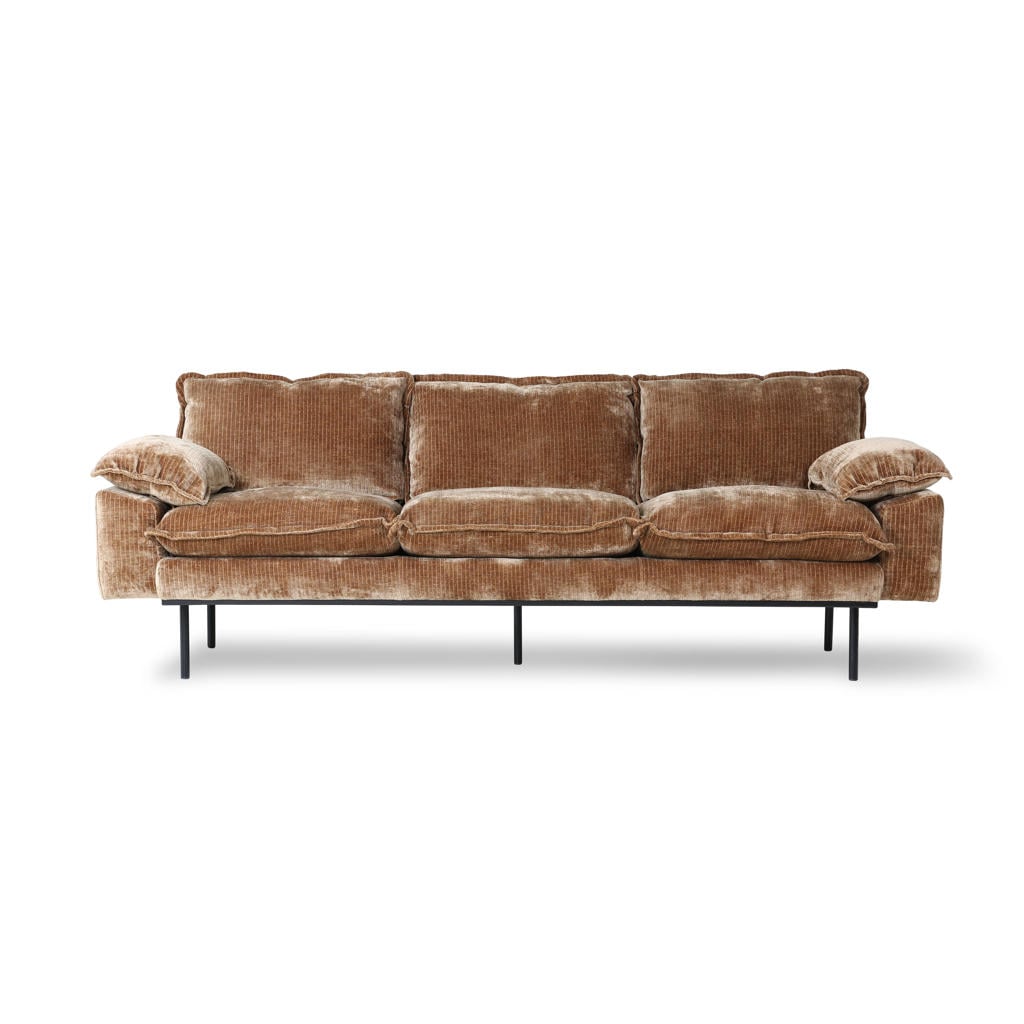 HKLIVING Retro 3-zitsbank - goud