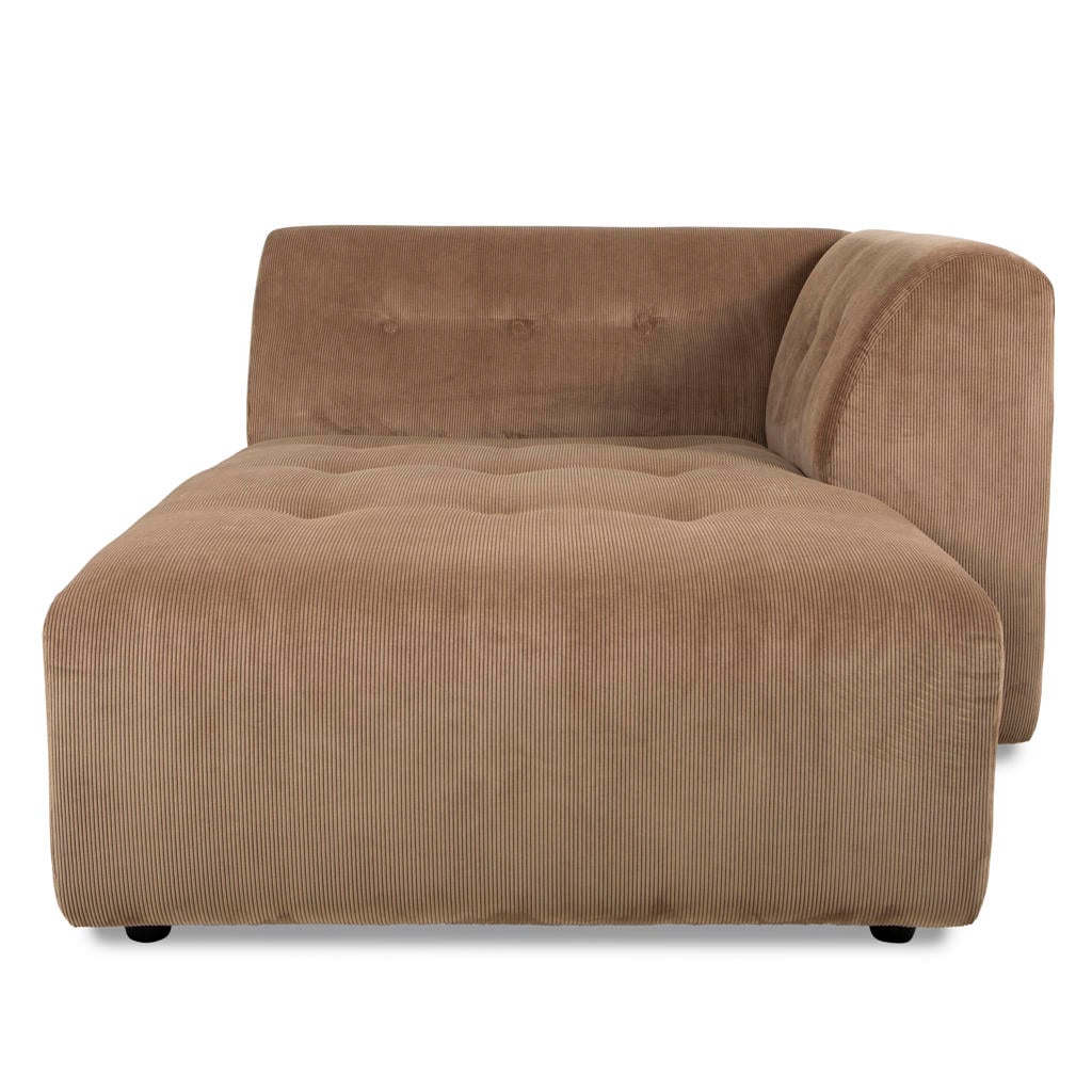 HKLIVING bank Vint chaise longue rechts - bruin