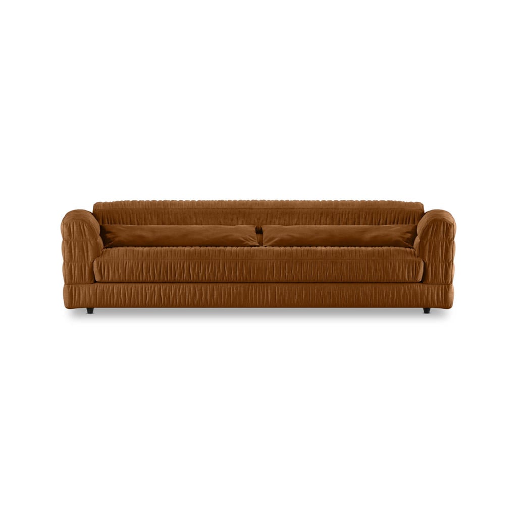 HKLIVING 4-zitsbank club couch - bruin