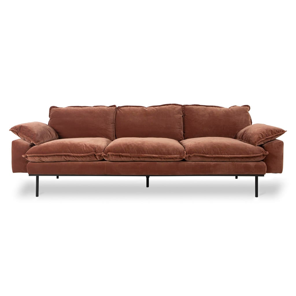 HKLIVING 4-zitsbank Retro - rood