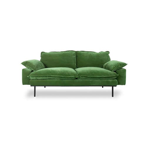 HKLIVING 2-zitsbank Retro - Royal velvet green