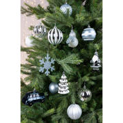 thumbnail: Decoris Mix box kunststof roze/kleur(en) matt shiny glitter mix - 25 stuks  (ø8 cm)