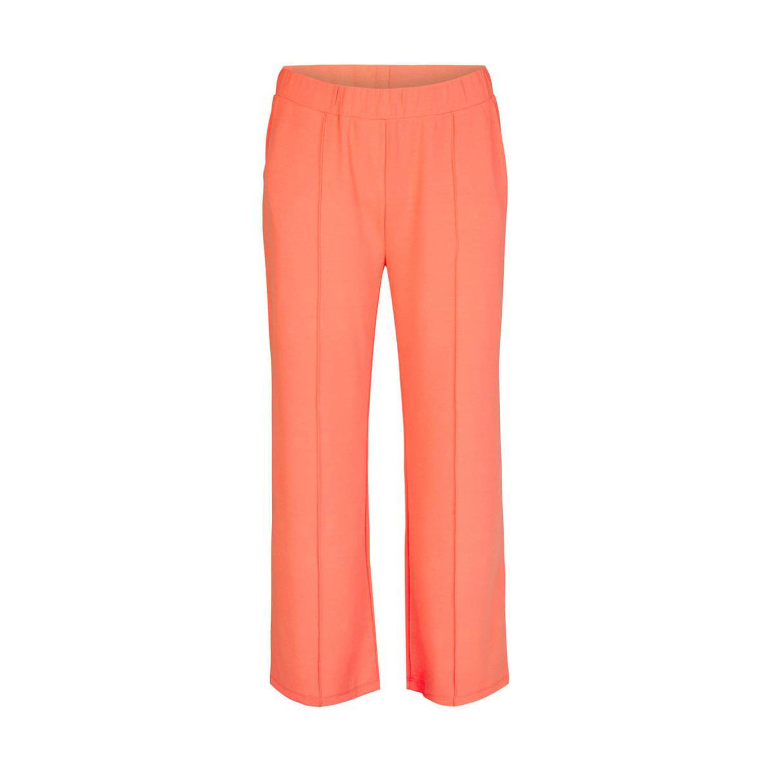 Miss Etam Plus high waist wide leg broek zalm