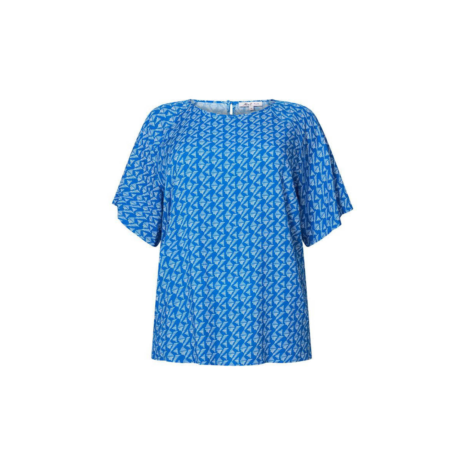 Miss Etam Plus top met all over print blauw