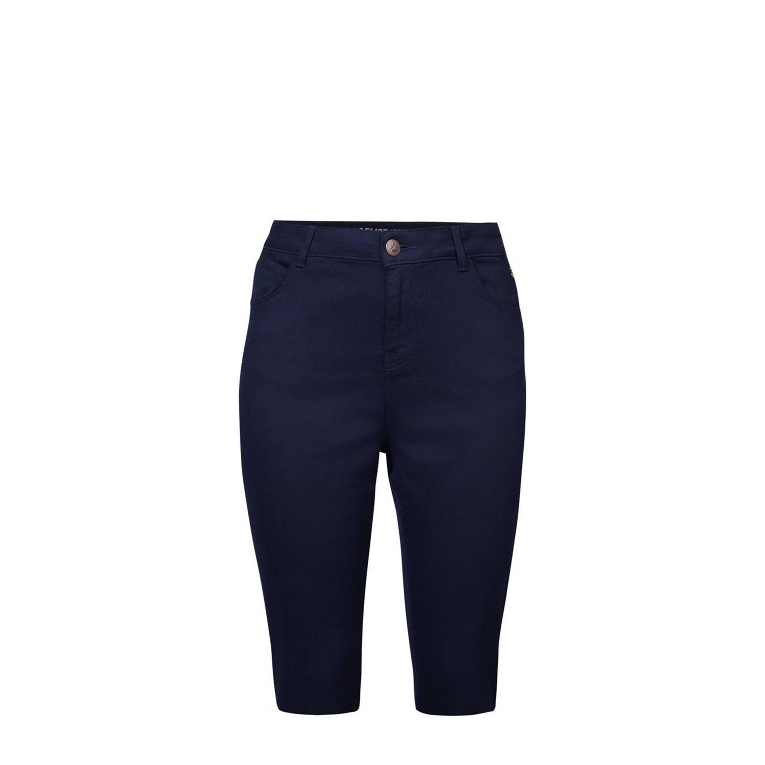 Miss Etam Plus high waist slim fit broek donkerblauw