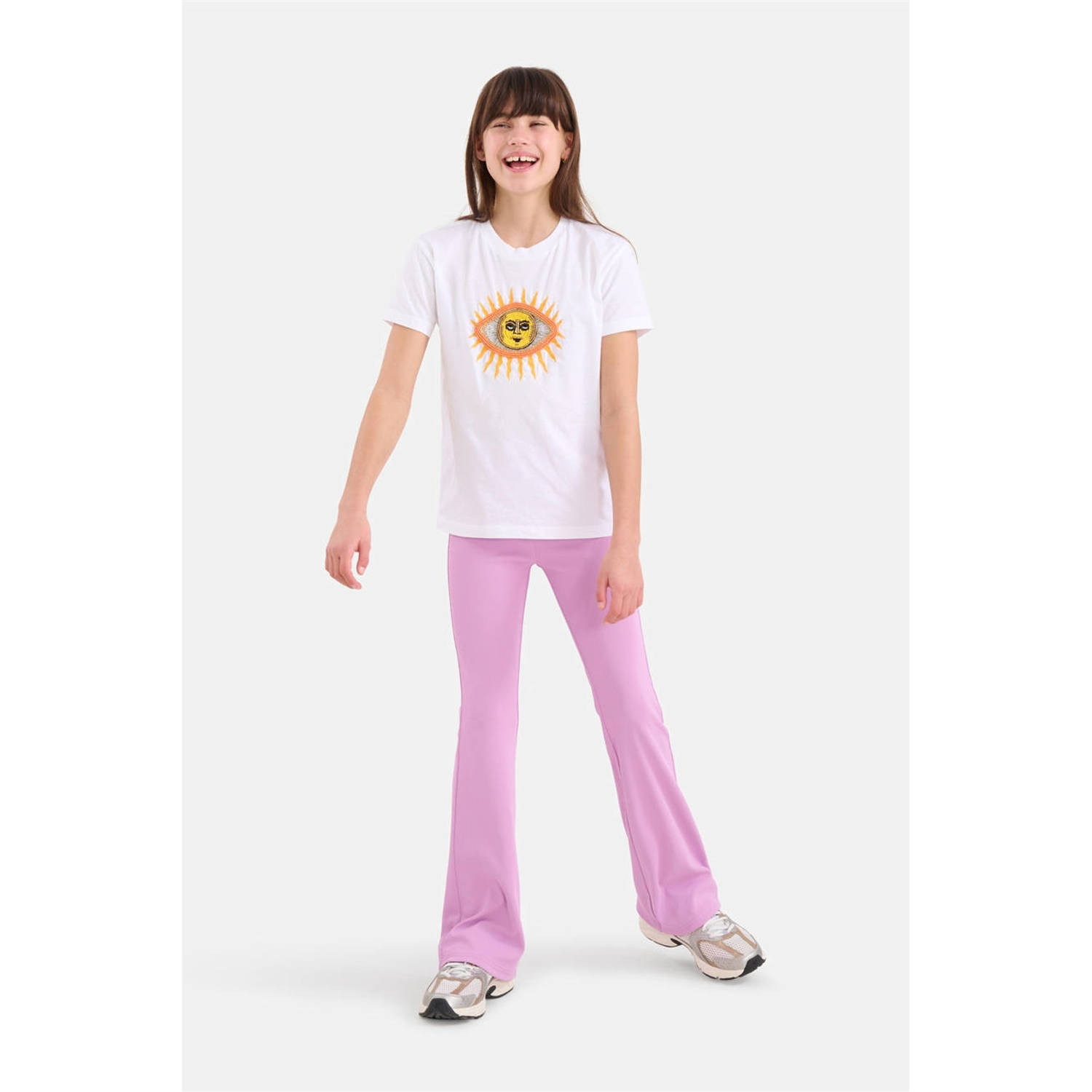 Shoeby high waist flared broek lichtpaars