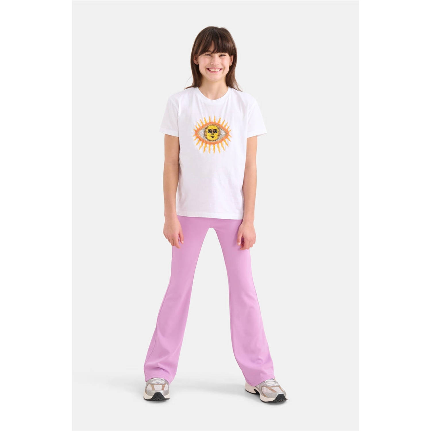 Shoeby high waist flared broek lichtpaars