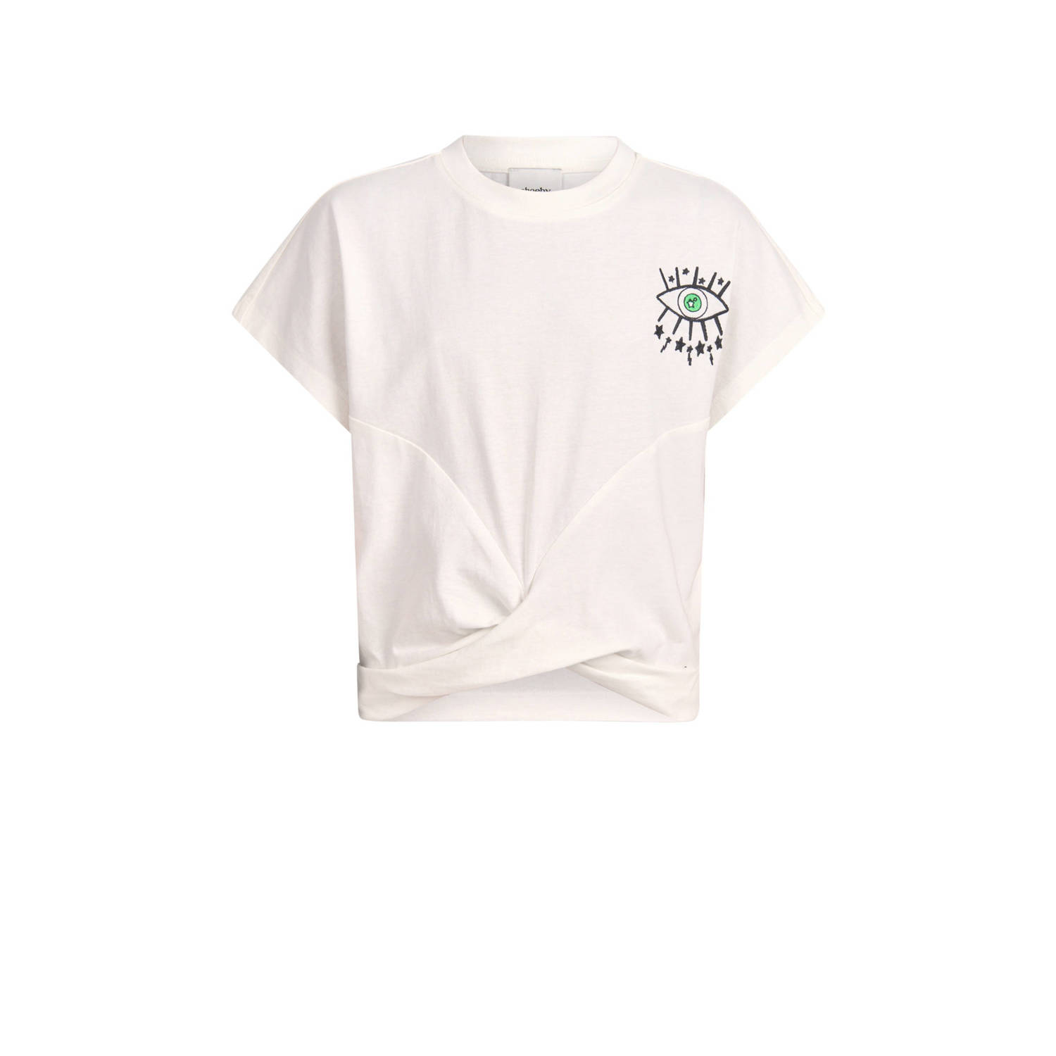 Shoeby T-shirt met printopdruk gebroken wit Meisjes Katoen Ronde hals Printopdruk 146 152
