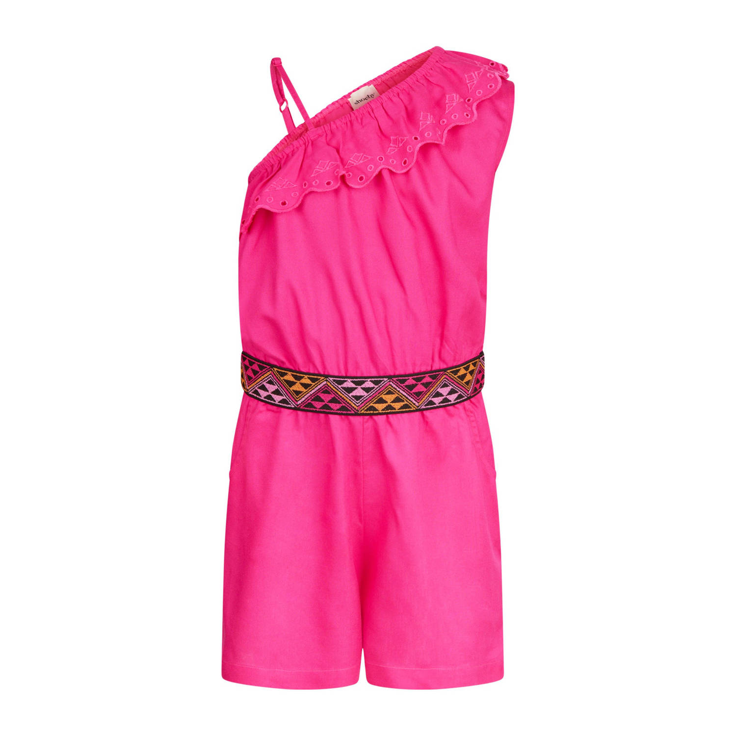 Shoeby jumpsuit roze Meisjes Viscose One shoulder Effen 122 128