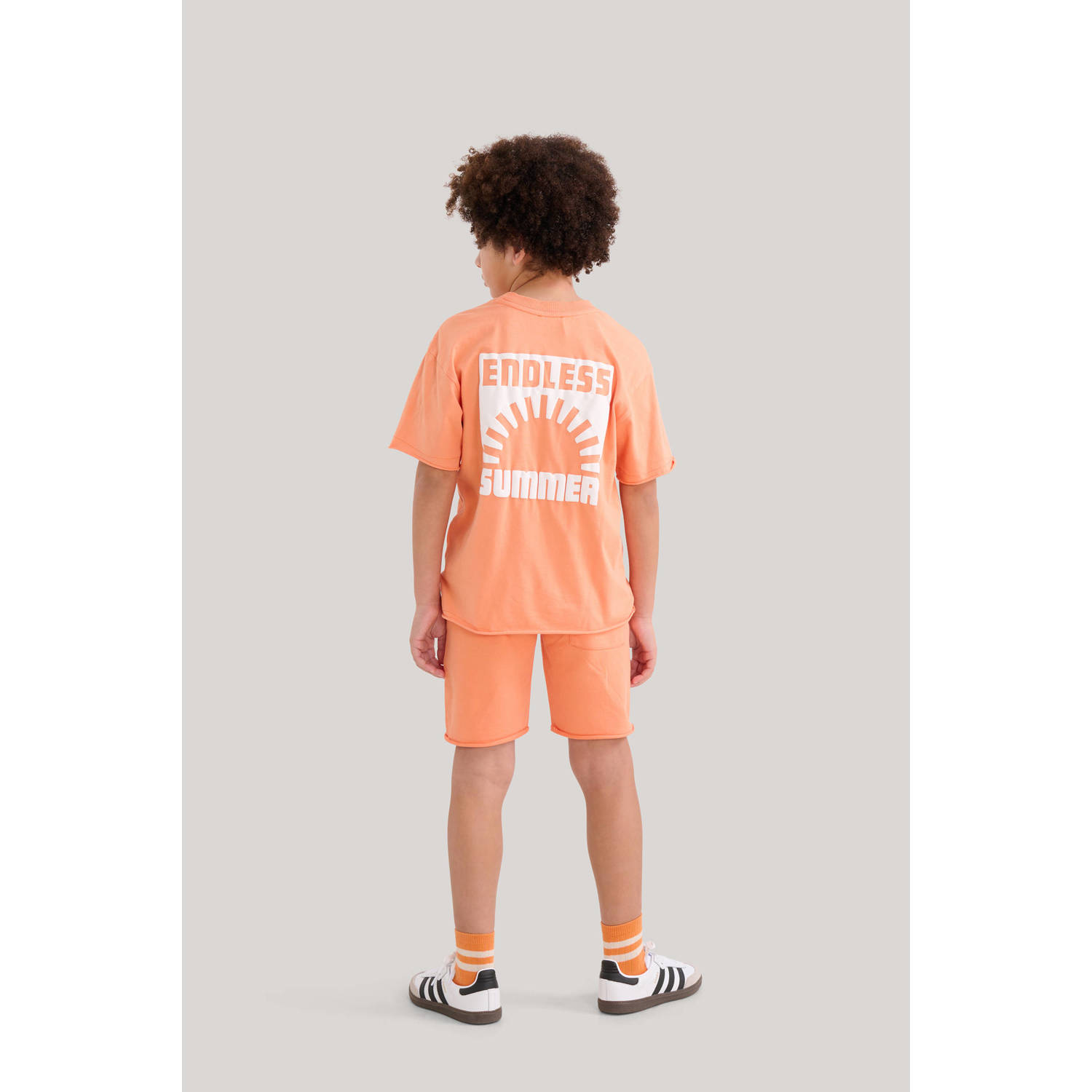 Shoeby regular fit sweatshort met printopdruk oranje