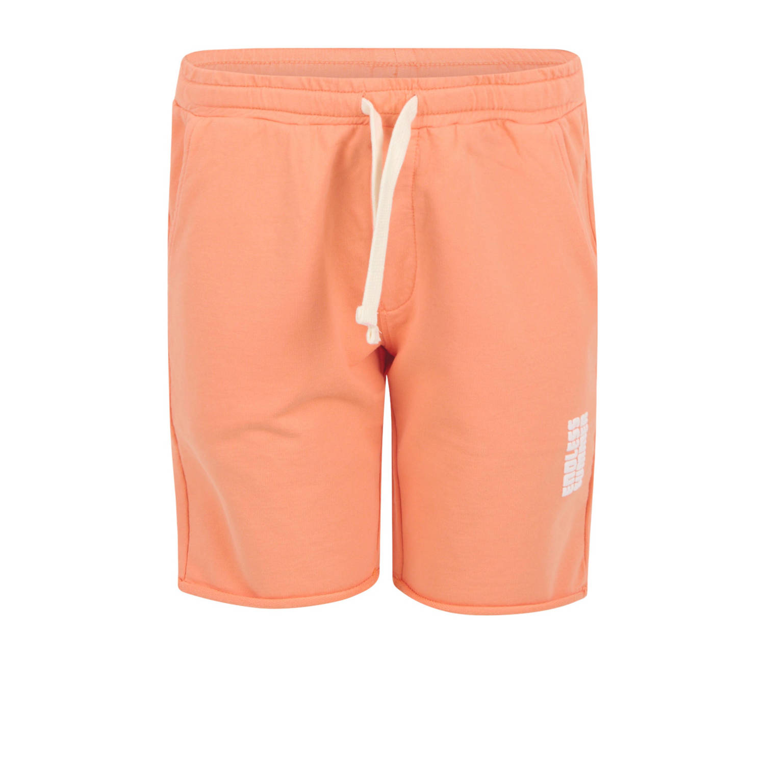 Shoeby regular fit sweatshort met printopdruk oranje Korte broek Jongens Katoen 122 128