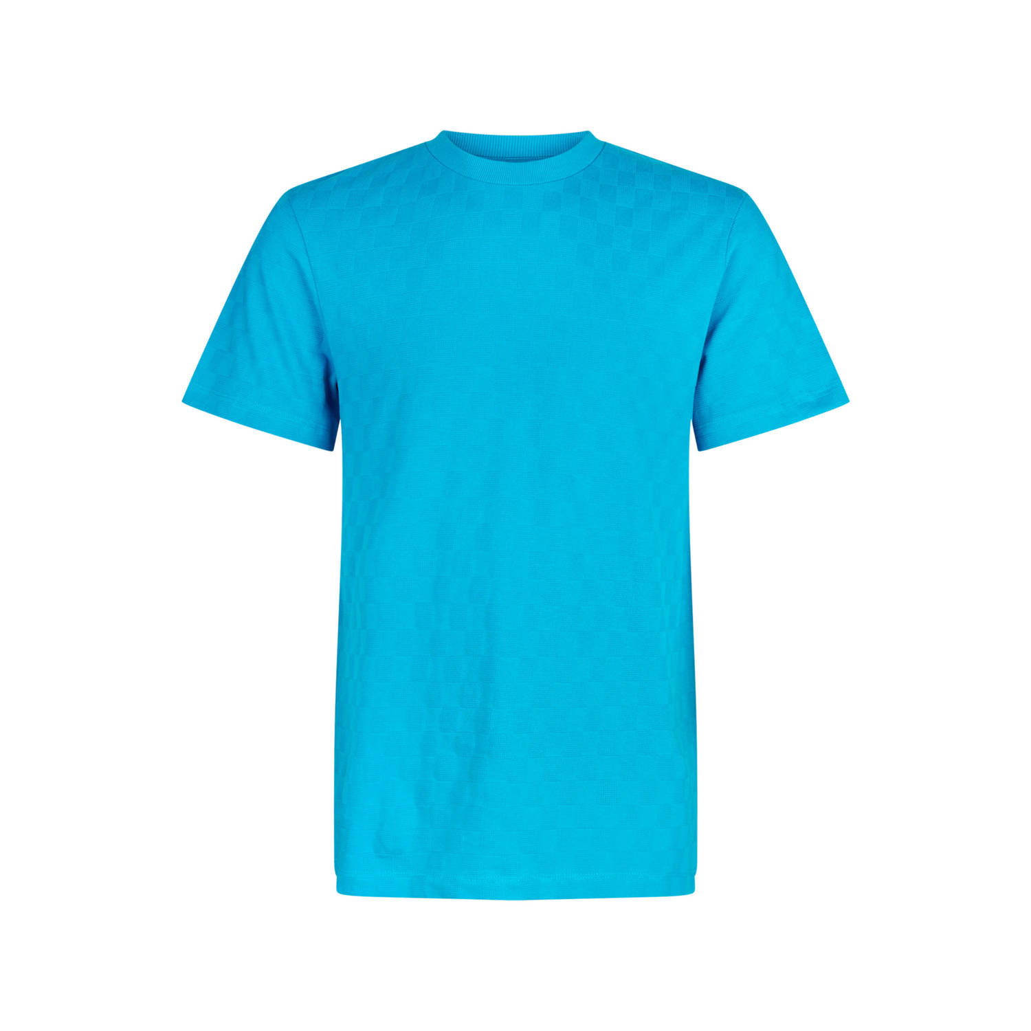 Shoeby gebreid regular fit T-shirt met ingebreid patroon blauw