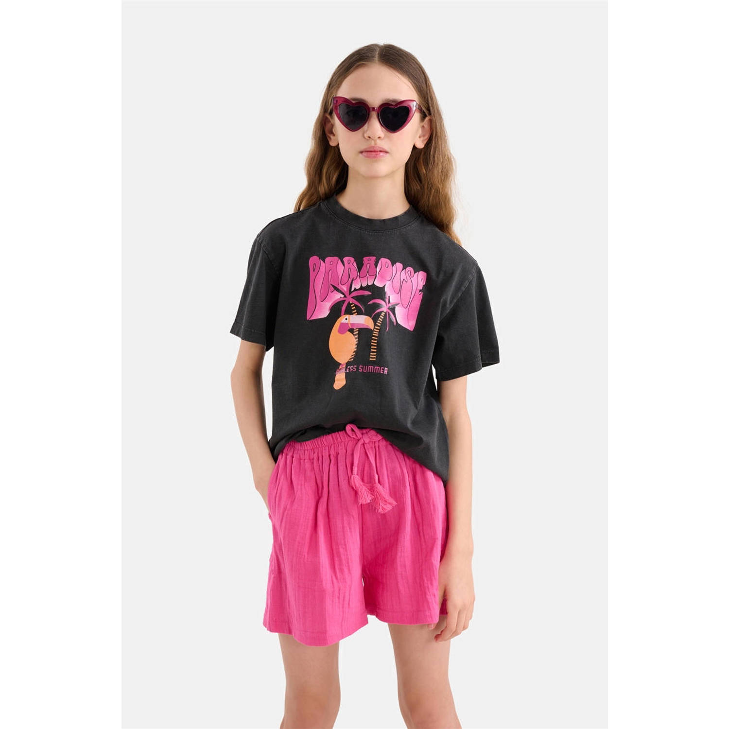 Shoeby high waist regular fit casual short roze