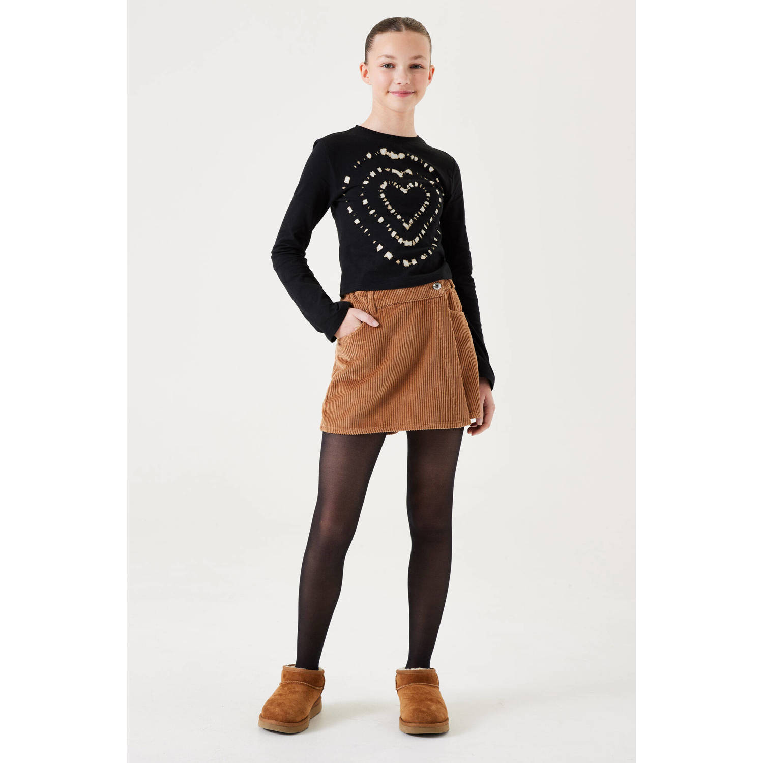 Garcia longsleeve met printopdruk zwart ecru