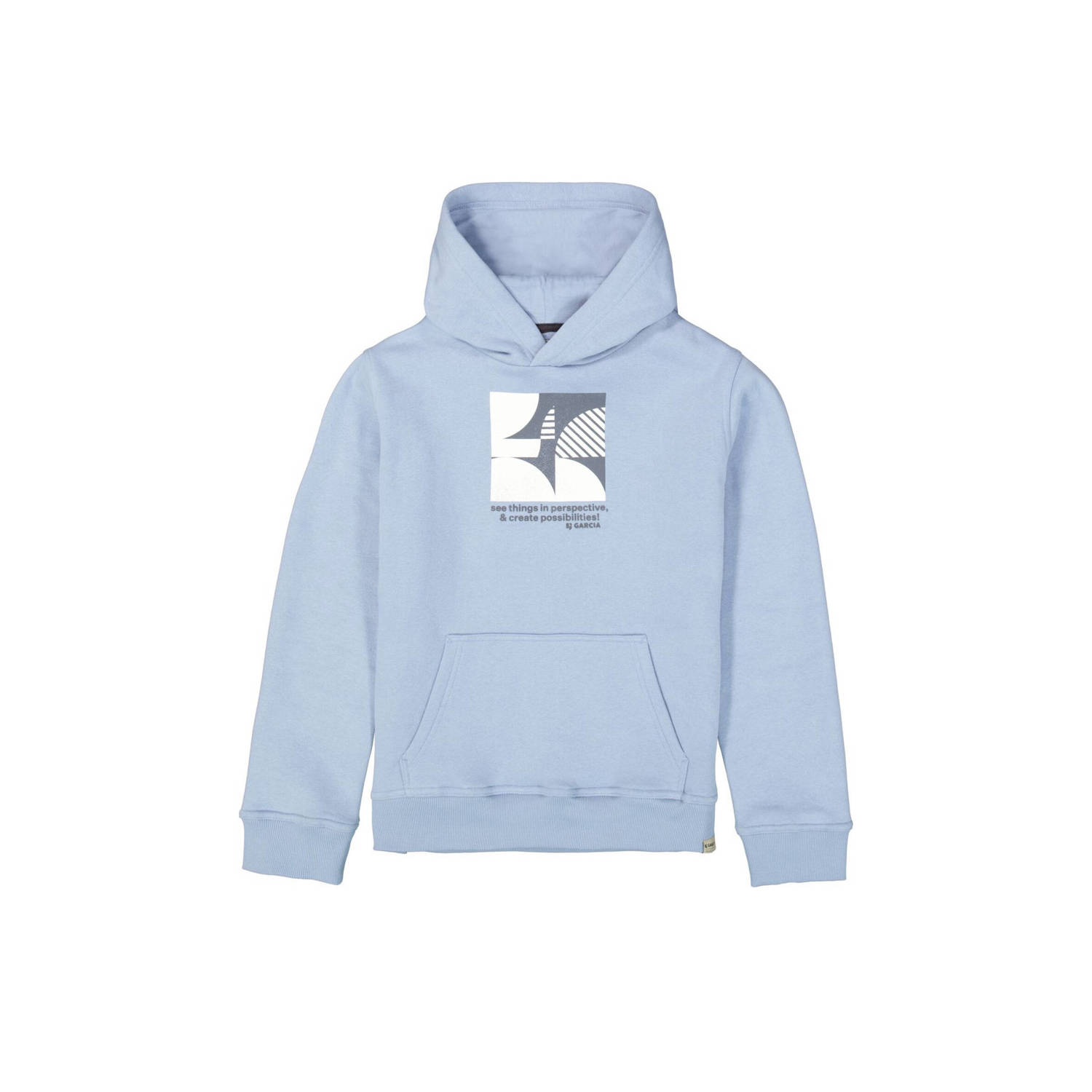 Garcia hoodie met printopdruk lichtblauw Sweater Printopdruk 128 134