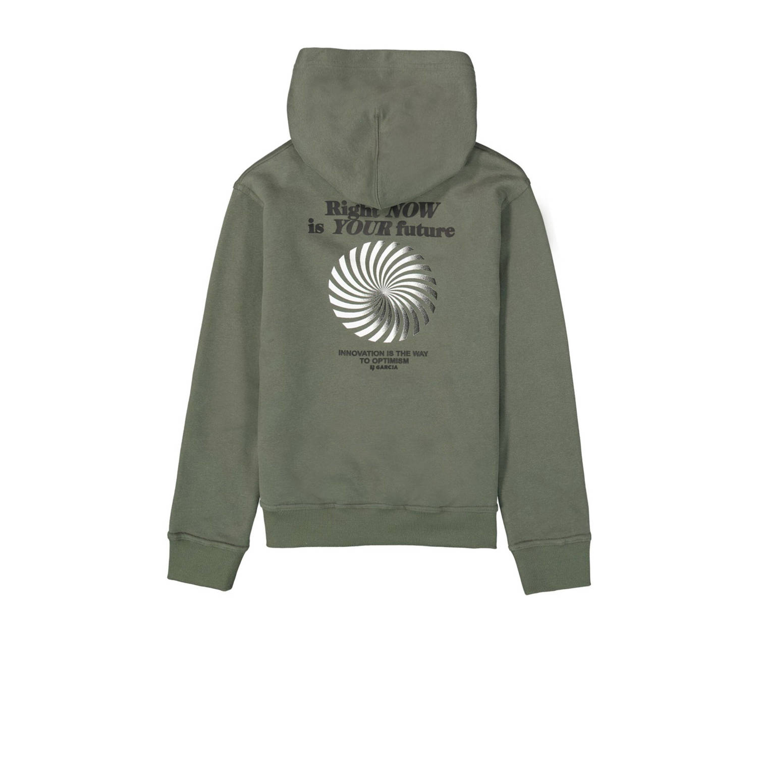 Garcia sweater met printopdruk olijfgroen