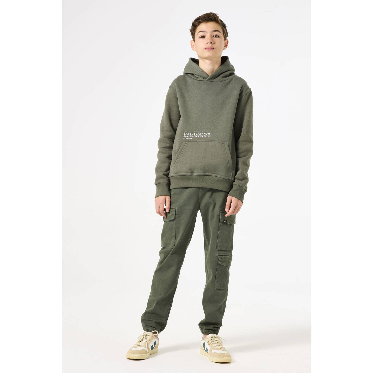 Garcia sweater met printopdruk olijfgroen