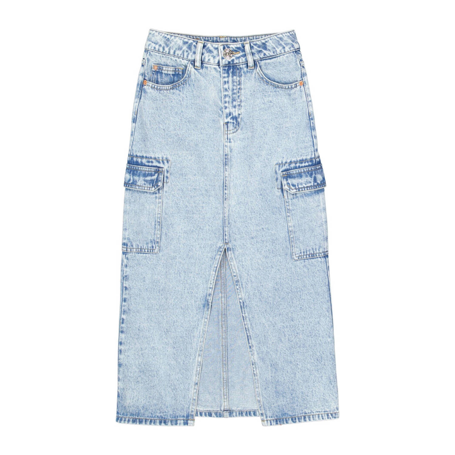 Garcia denim; spijkerrok light blue denim Blauw Effen 140