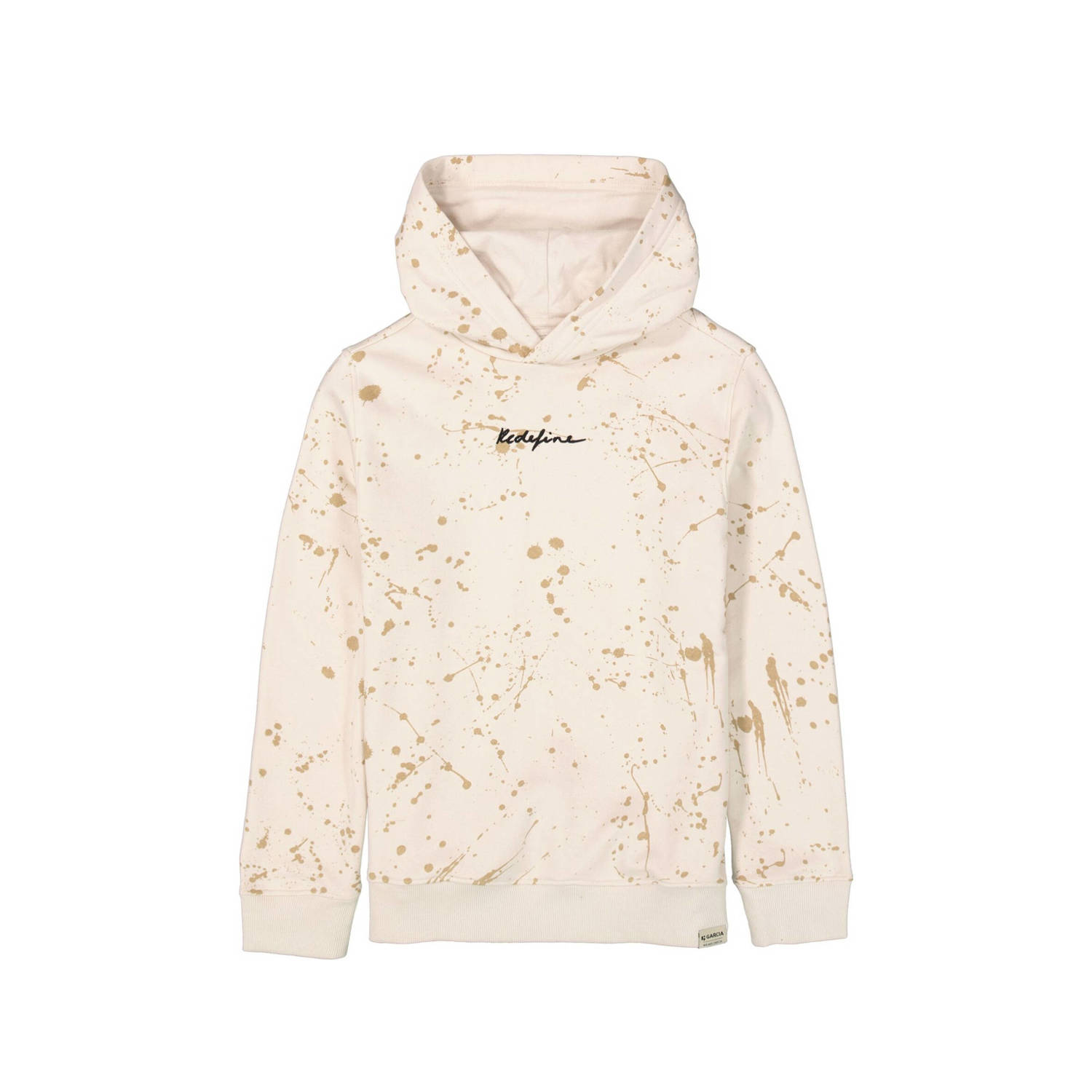 Garcia hoodie met all over print beige bruin