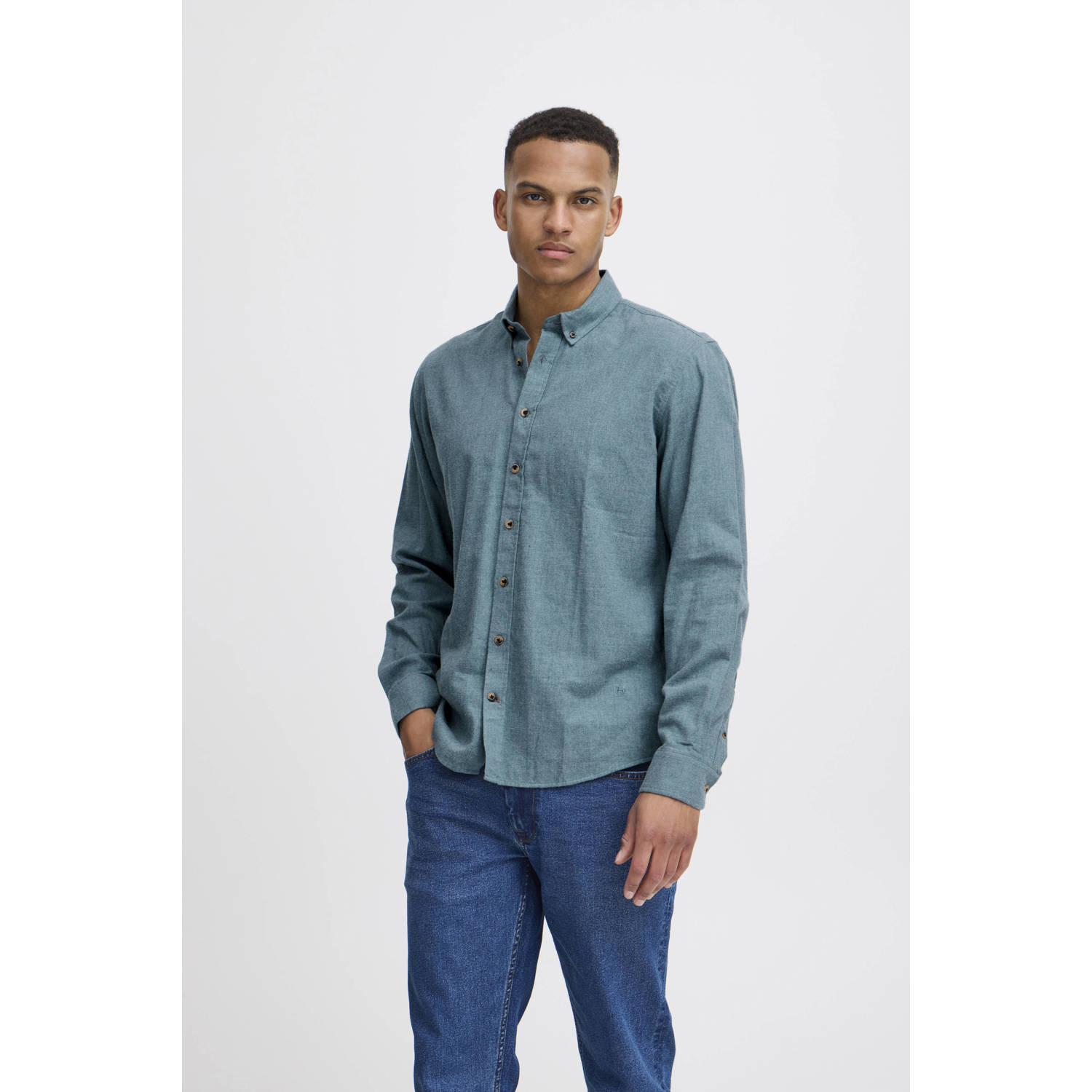 Blend gemêleerd regular fit overhemd BHBurley