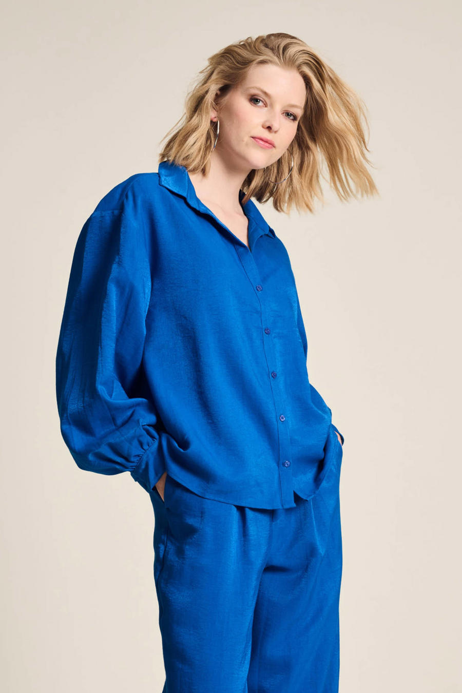 Blouses lange mouw blauw POM Amsterdam main image 1