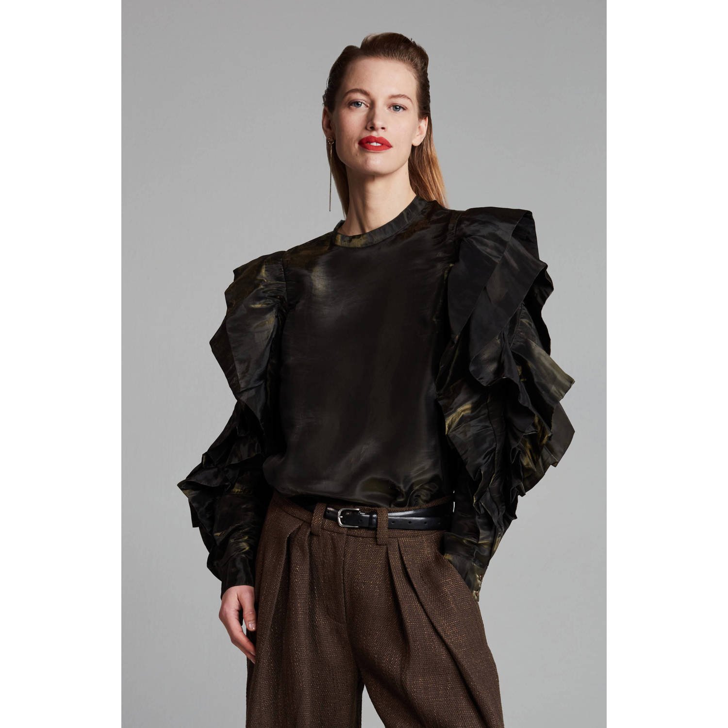 POM Amsterdam X Claes Iversen blousetop Gloria zwart