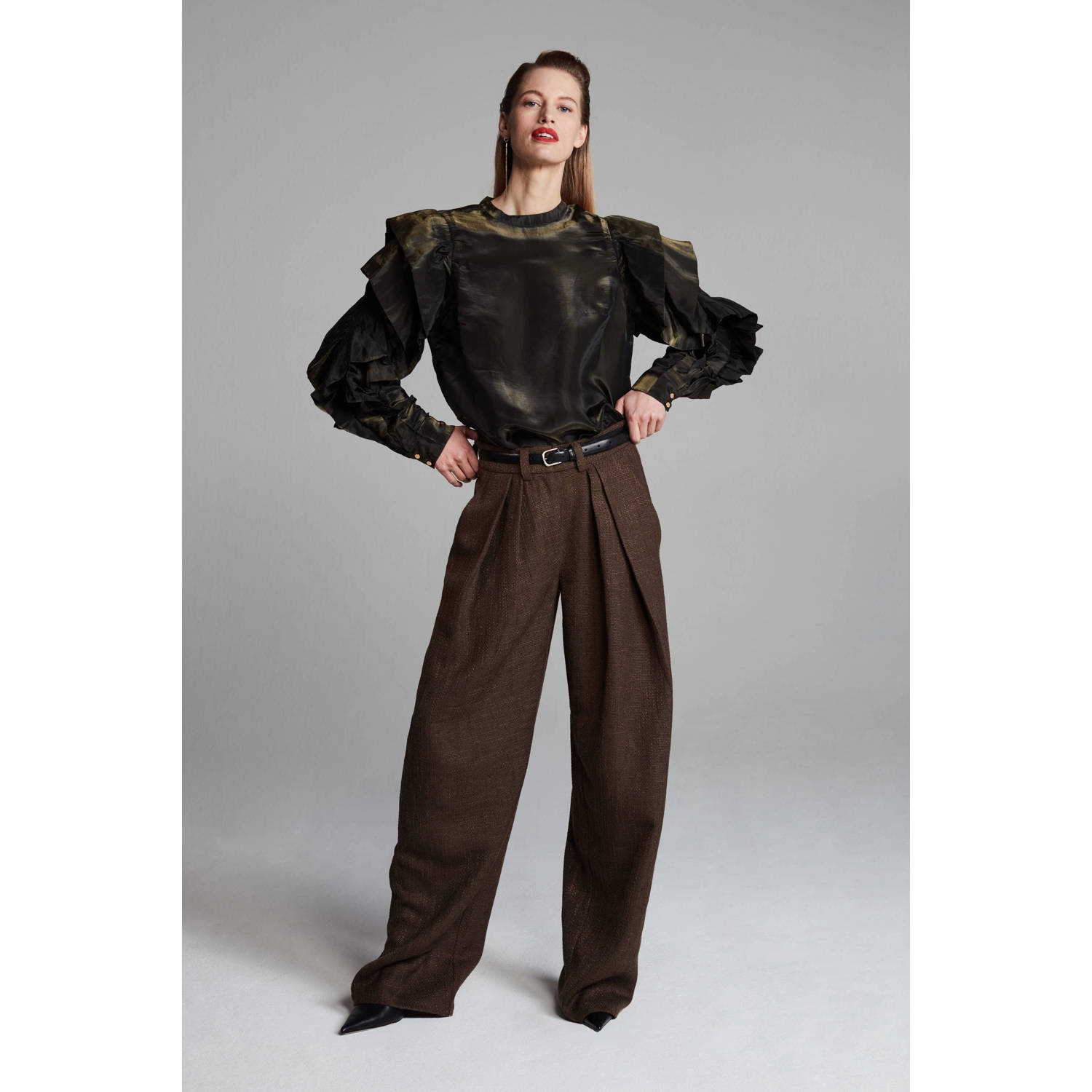 POM Amsterdam X Claes Iversen blousetop Gloria zwart