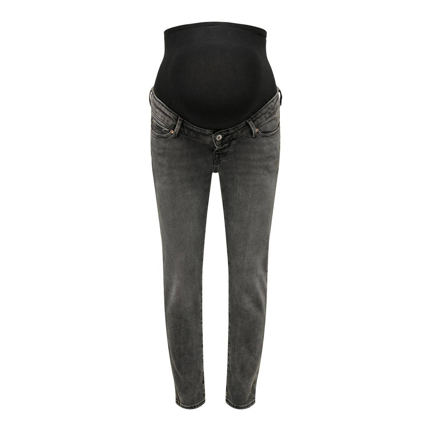 ONLY MATERNITY high waist zwangerschaps straight jeans OLMEMILY dark grey denim