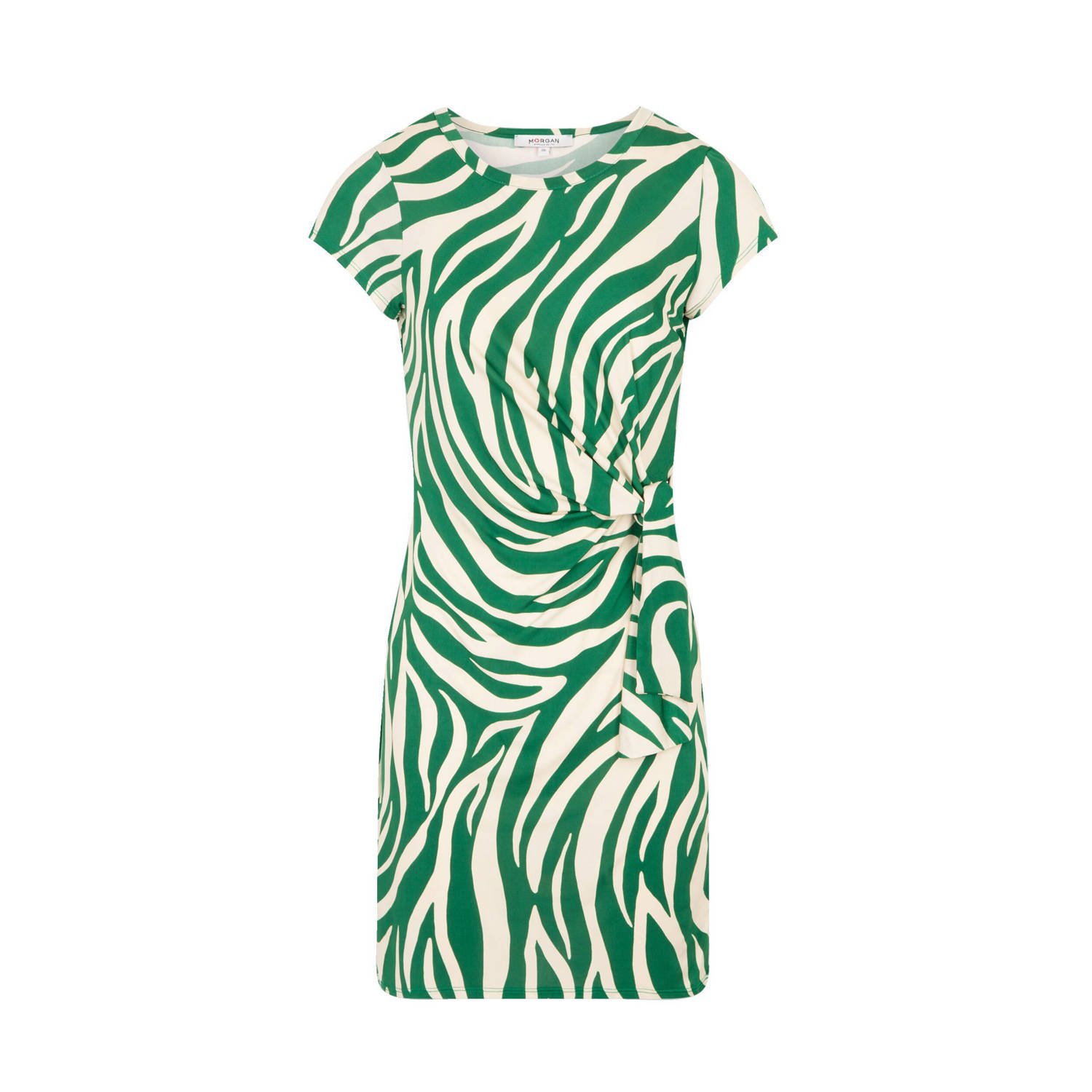 Morgan jurk met zebraprint groen ecru